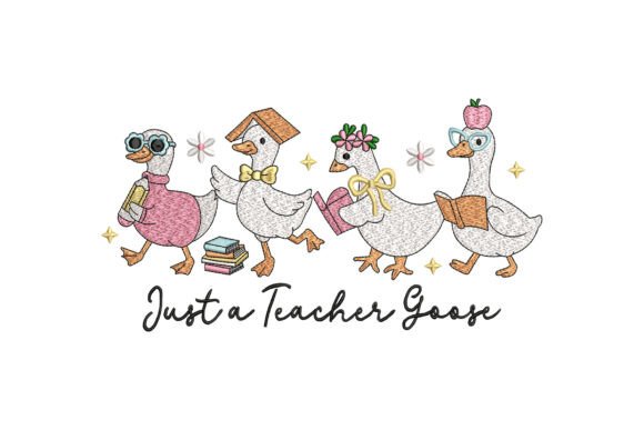 A Goose With a Gift: The Teacher Embroidery for Etsy Sales