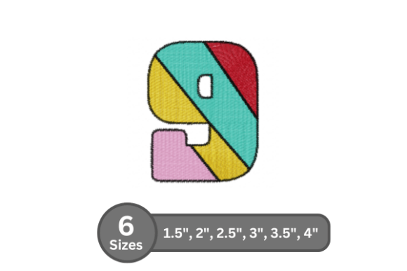 Candy Stripe Number -9: A Festive Embroidery Font for Seasonal Celebrations
