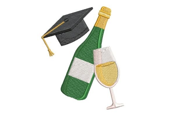 Celebrate Academic Success with Graduation Champagne Embroidery