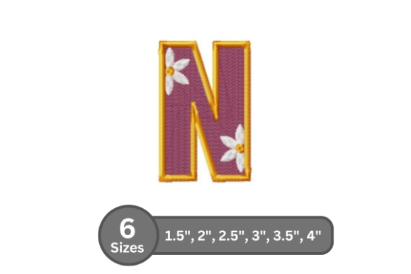 The Daisy Joy Alphabet Letter N for Boutique Apparel